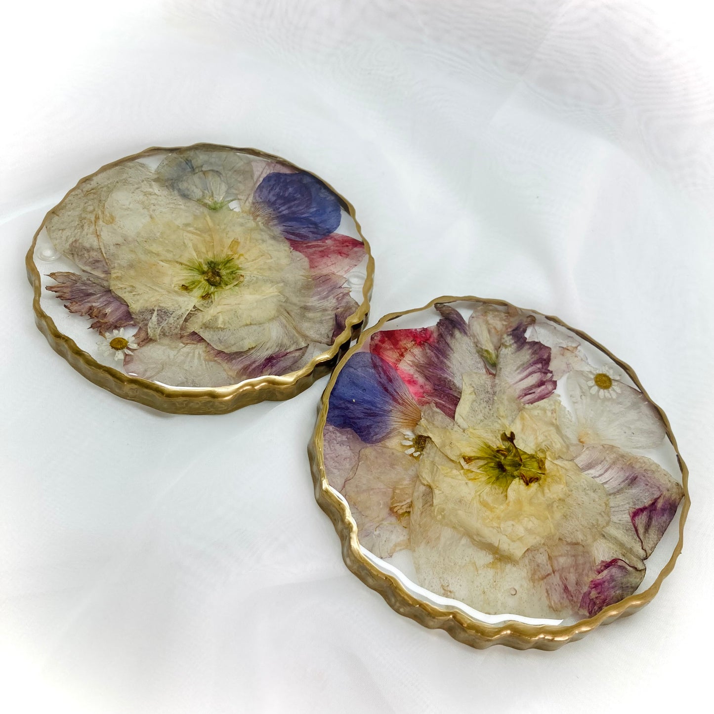 Flower Preservation geode coasters