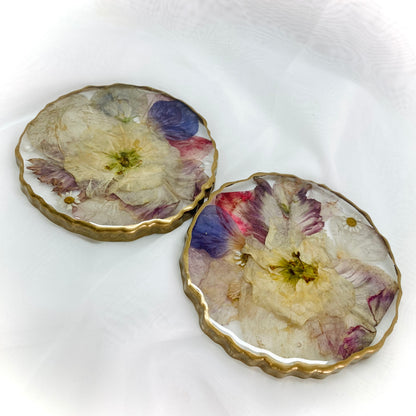 Flower Preservation geode coasters