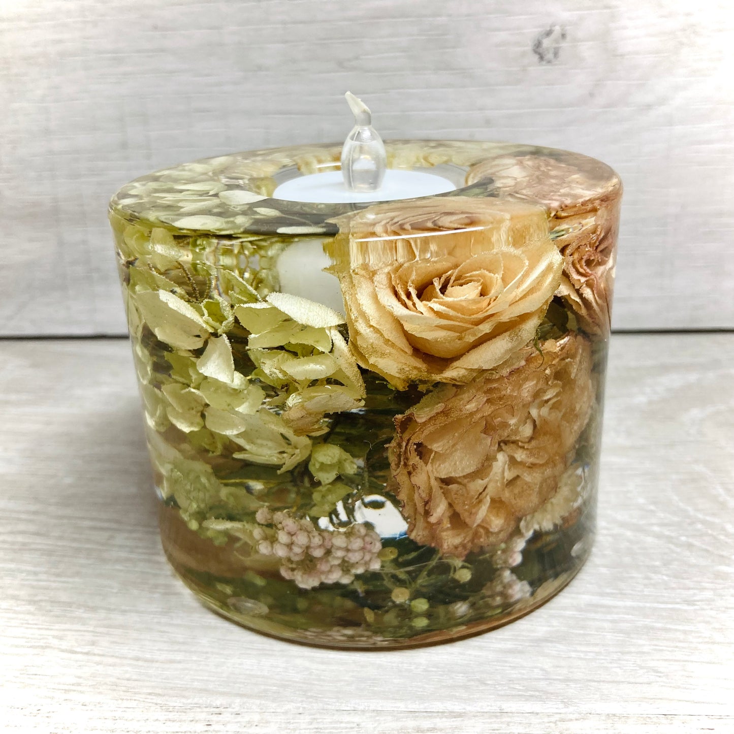 Flower Preservation cylinder tealight holder - large