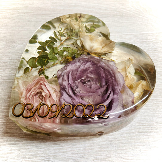 Flower Preservation 12cm Heart ornament