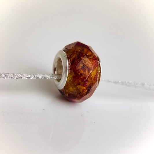 Flower Preservation faceted bead charm