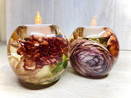 Flower Preservation sphere tealight holder