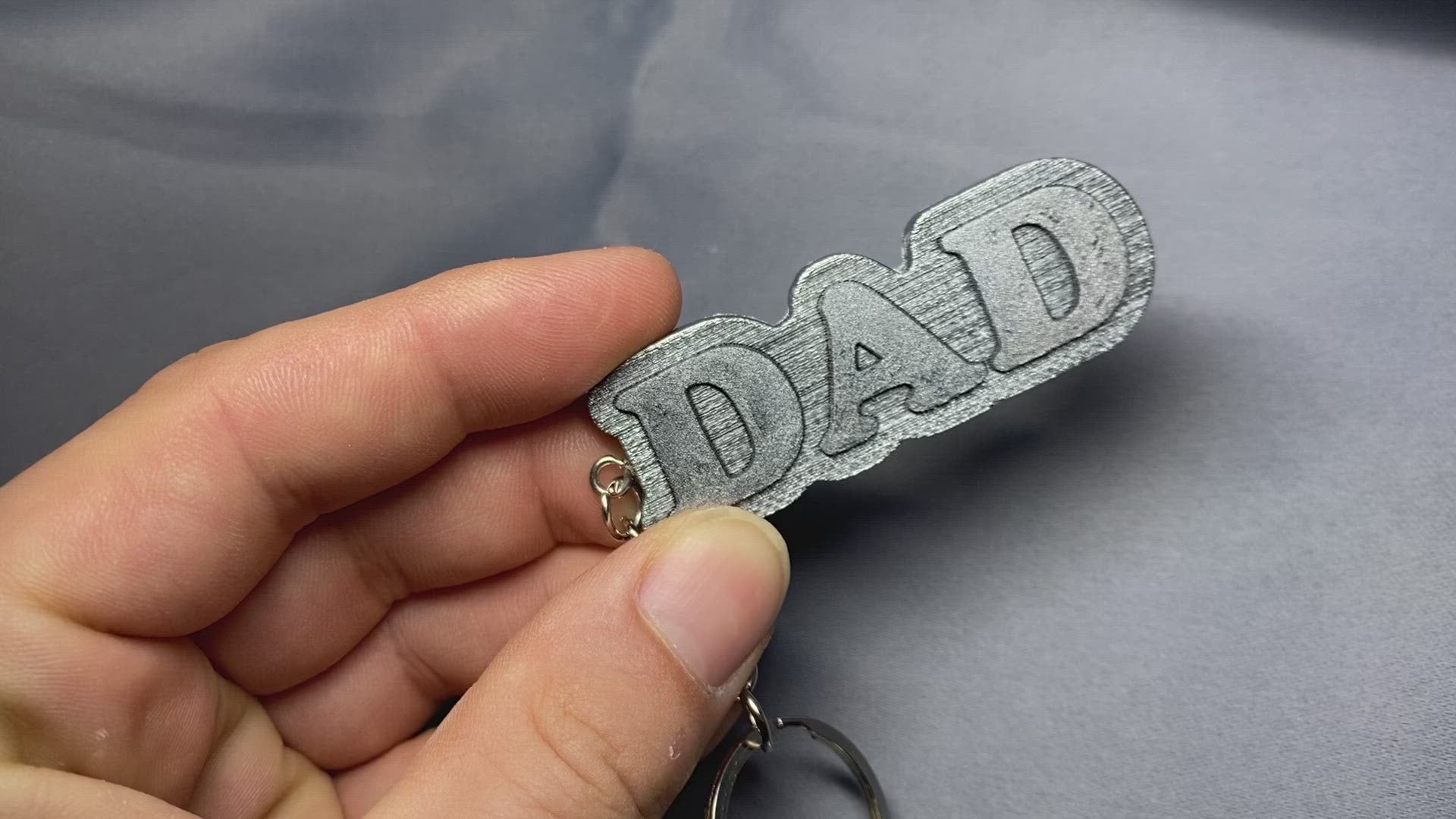 Dad Metallic Letter Key ring