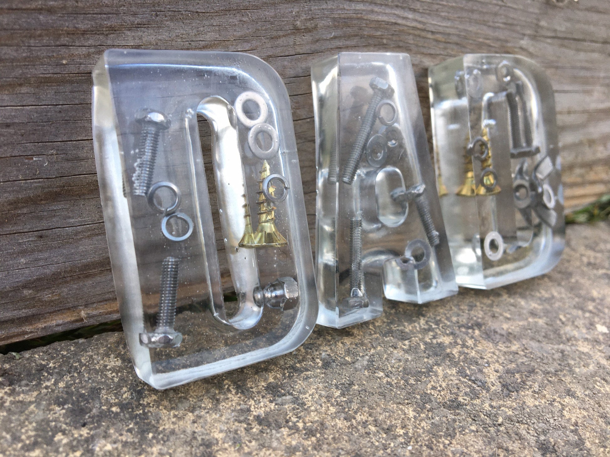 Freestanding nut and bolt Letters