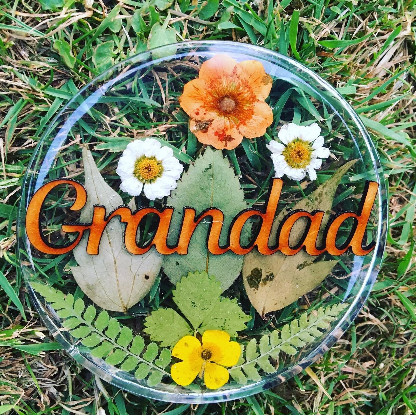 grandad foliage featuring small flowers coaster