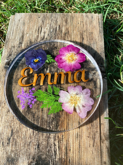 Any name Floral Coaster - place name, wedding idea