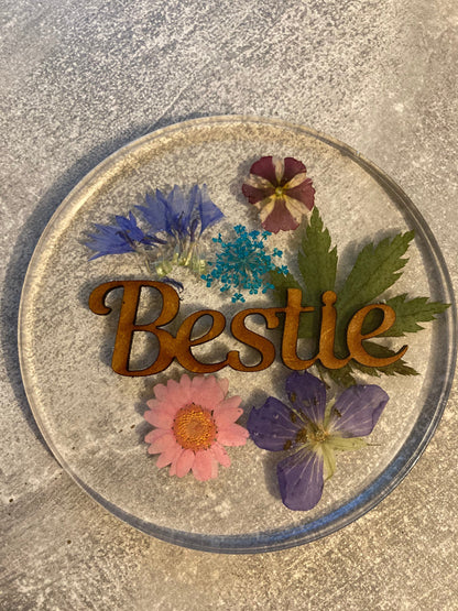 Any name Floral Coaster - place name, wedding idea