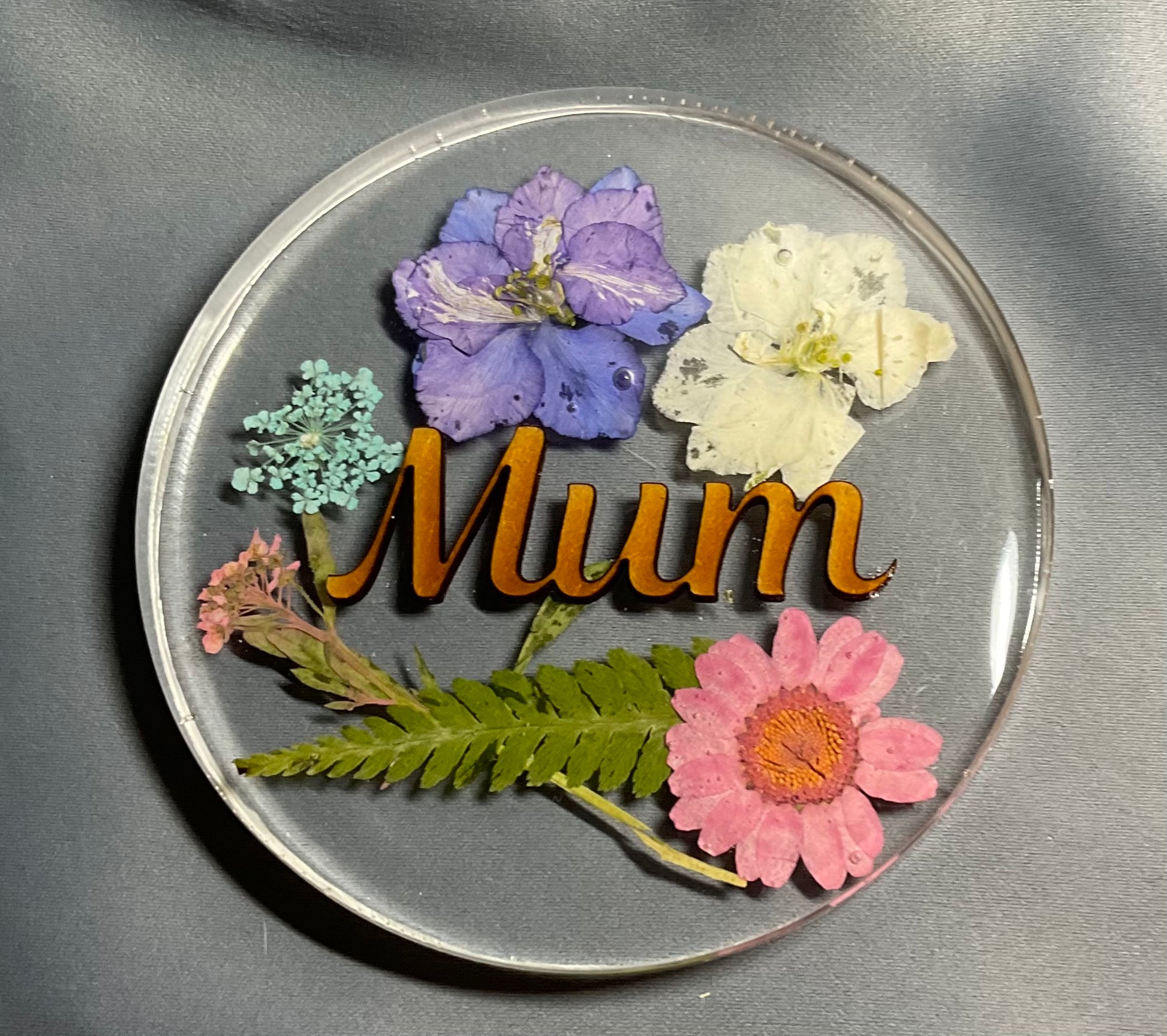 floral personalised mum coaster