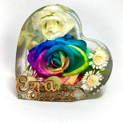 Flower Preservation 10cm heart ornament