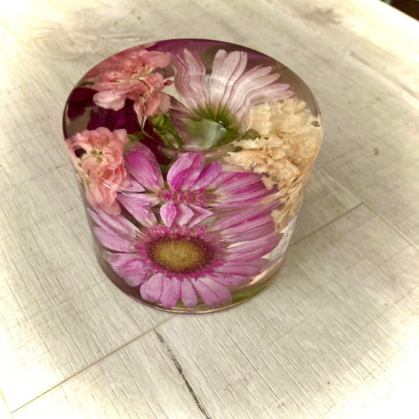 Flower Preservation cylinder tealight holder - large