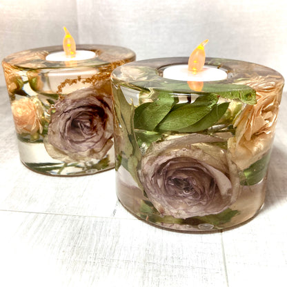 Flower Preservation cylinder tealight holder - large