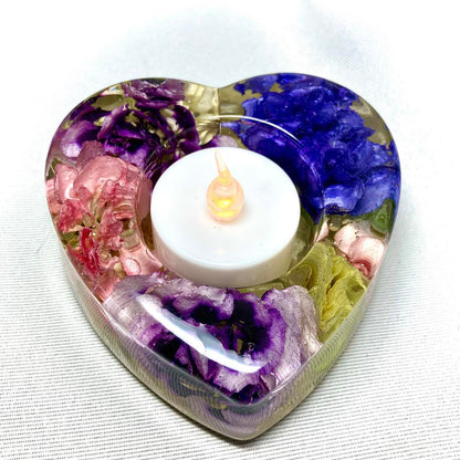 Flower Preservation heart shaped tealight holder