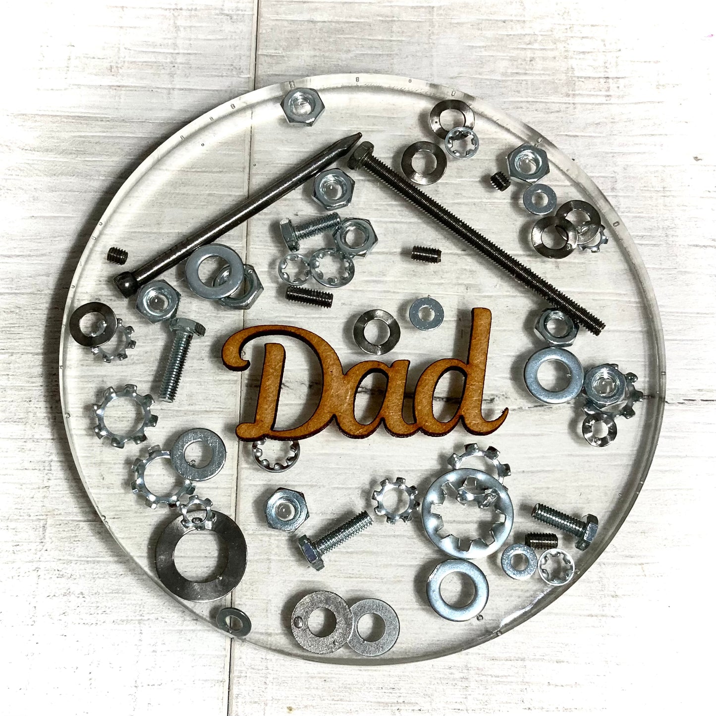 Dad Personalised Nut and Bolt Coaster