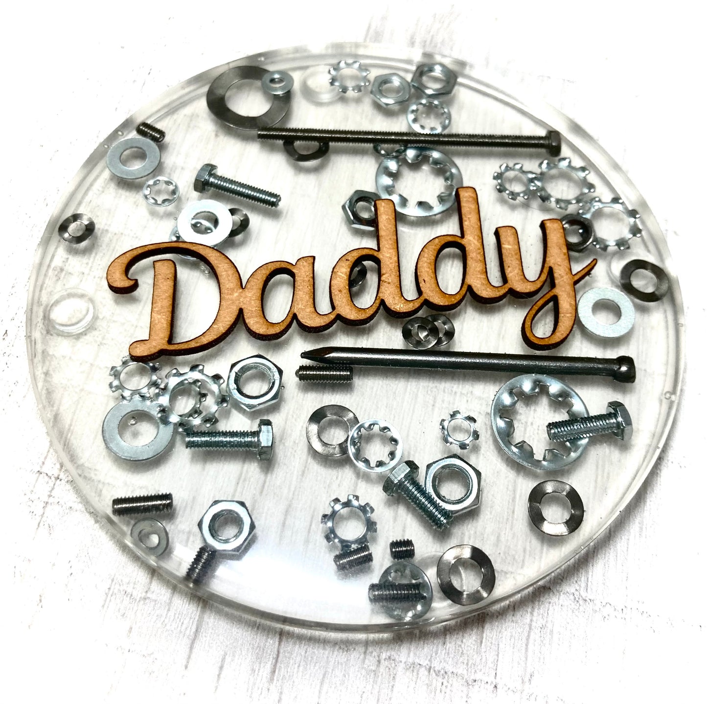 Dad Personalised Nut and Bolt Coaster