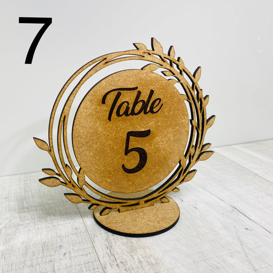 Floral circle table numbers