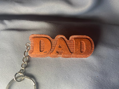 Dad Metallic Letter Key ring