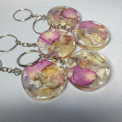 Flower Preservation circle keyring