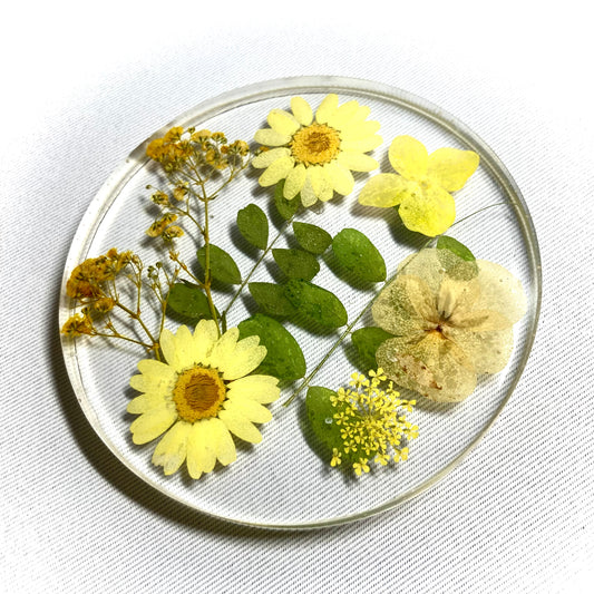 Yellow Floral Coasters