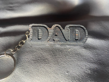 Dad Metallic Letter Key ring