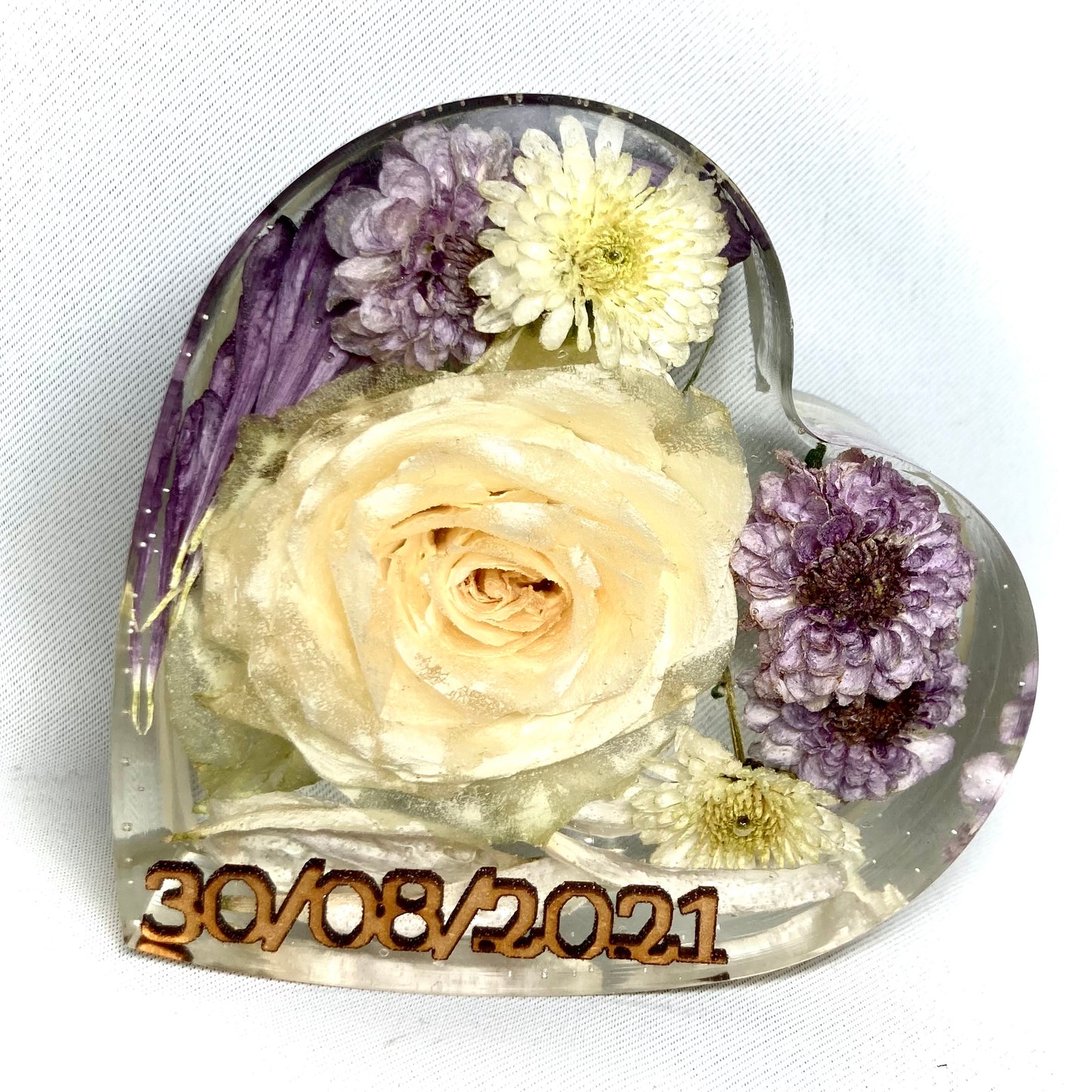 Flower Preservation 10cm heart ornament