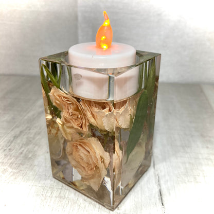 Flower Preservation 8cm pillar tealight holder