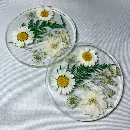 White Floral Coasters