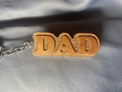 Dad Metallic Letter Key ring