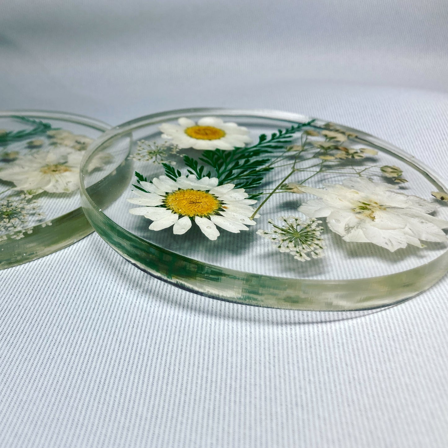 White Floral Coasters