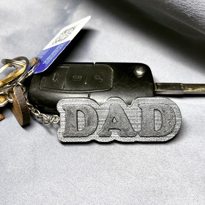 Dad Metallic Letter Key ring