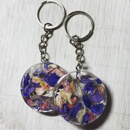 Flower Preservation circular keyring