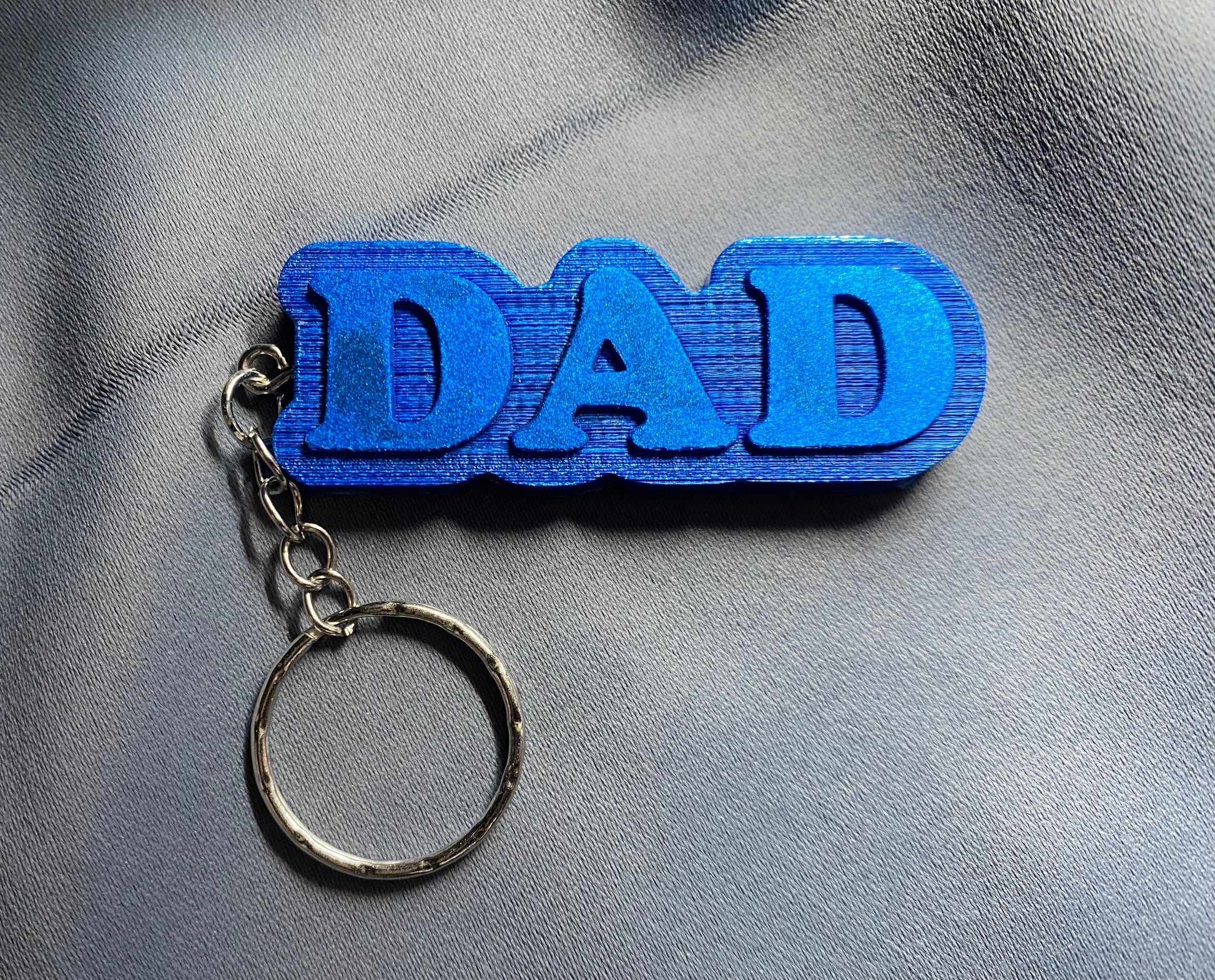 Dad Metallic Letter Key ring