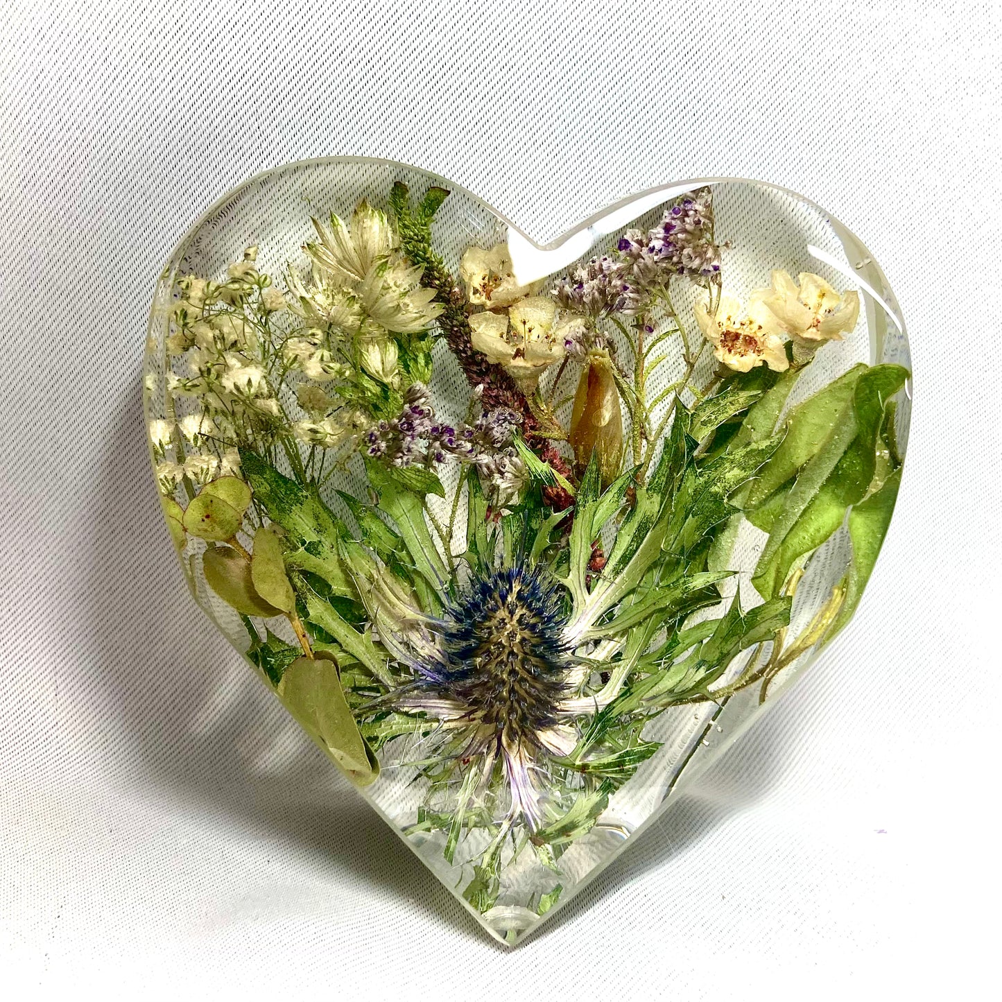 Flower Preservation 10cm freestanding heart ornament