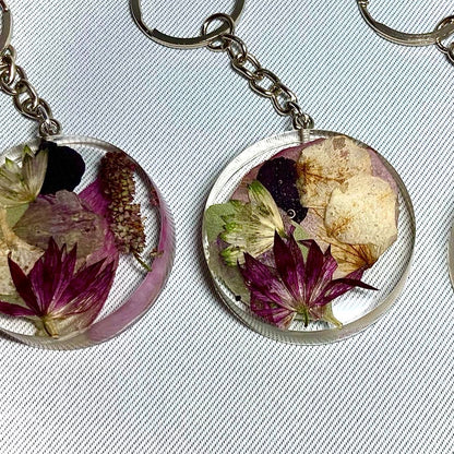 Flower Preservation circular keyring