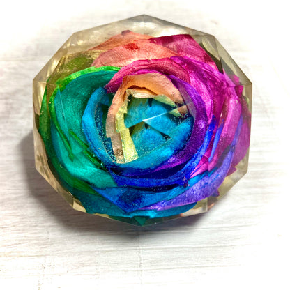 Flower Preservation 8cm faceted sphere