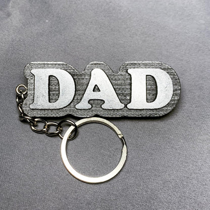 Dad Metallic Letter Key ring