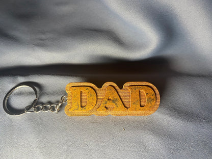 Dad Metallic Letter Key ring