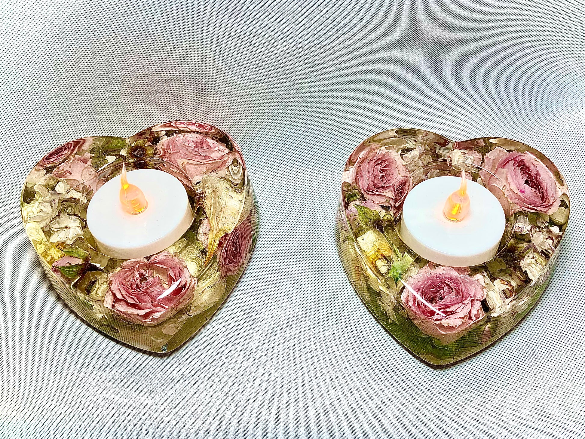 Flower Preservation heart shaped tealight holder