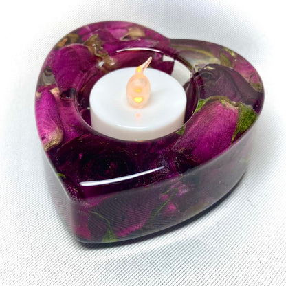 Flower Preservation heart shaped tealight holder