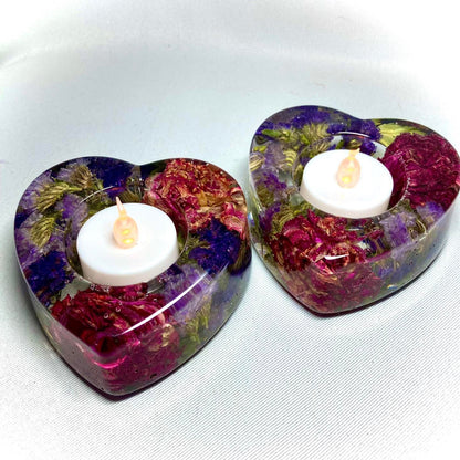 Flower Preservation heart shaped tealight holder