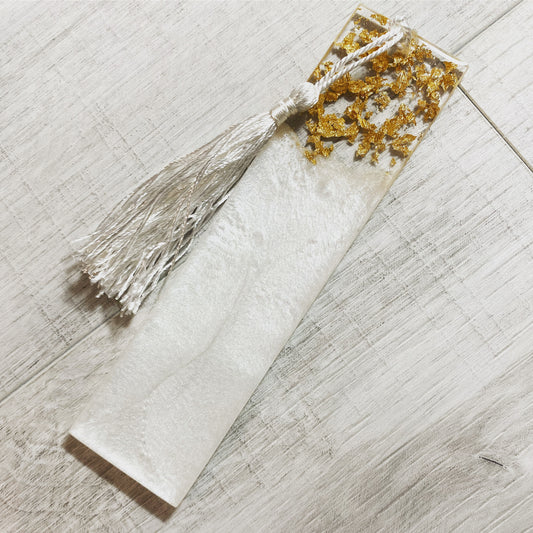 White and gold/silver bookmark