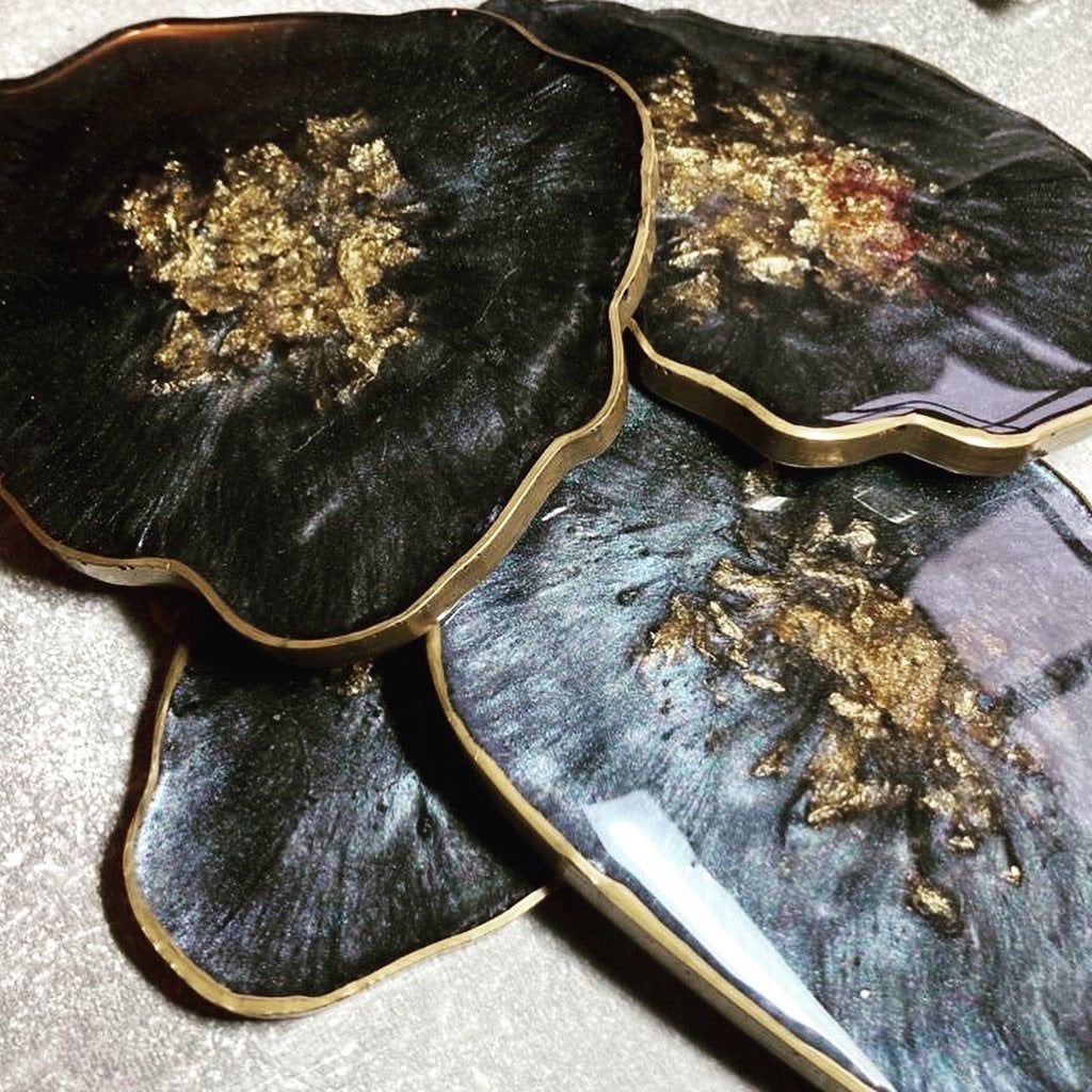 Space Grey geode style Coasters