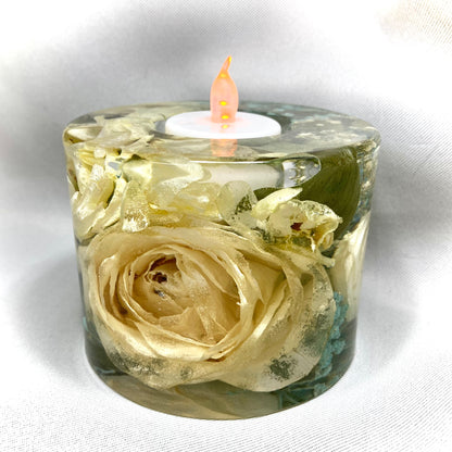 Flower Preservation cylinder tealight holder - large